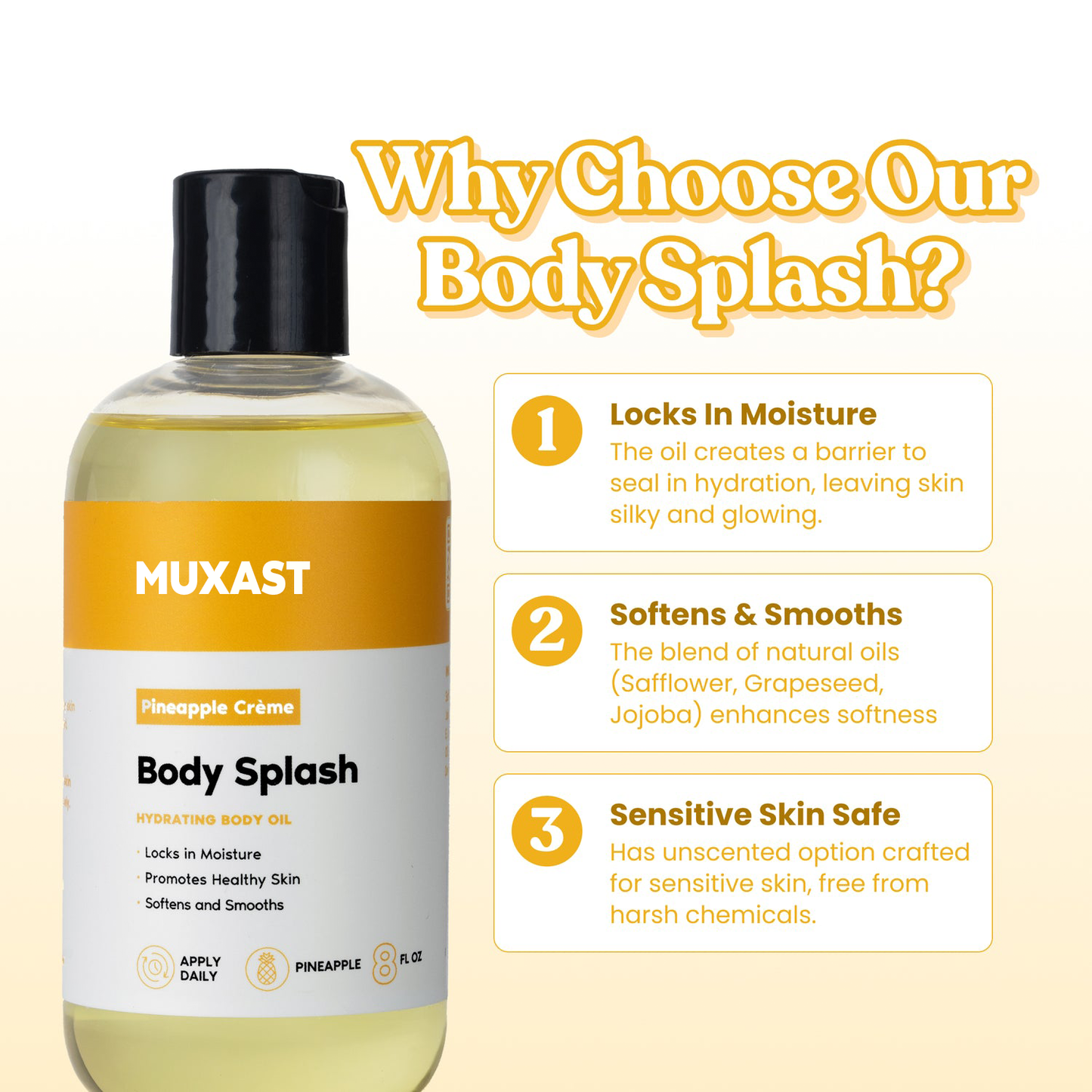 Body Splash - Skin Smoothing Body Oil (Pineapple Creme)